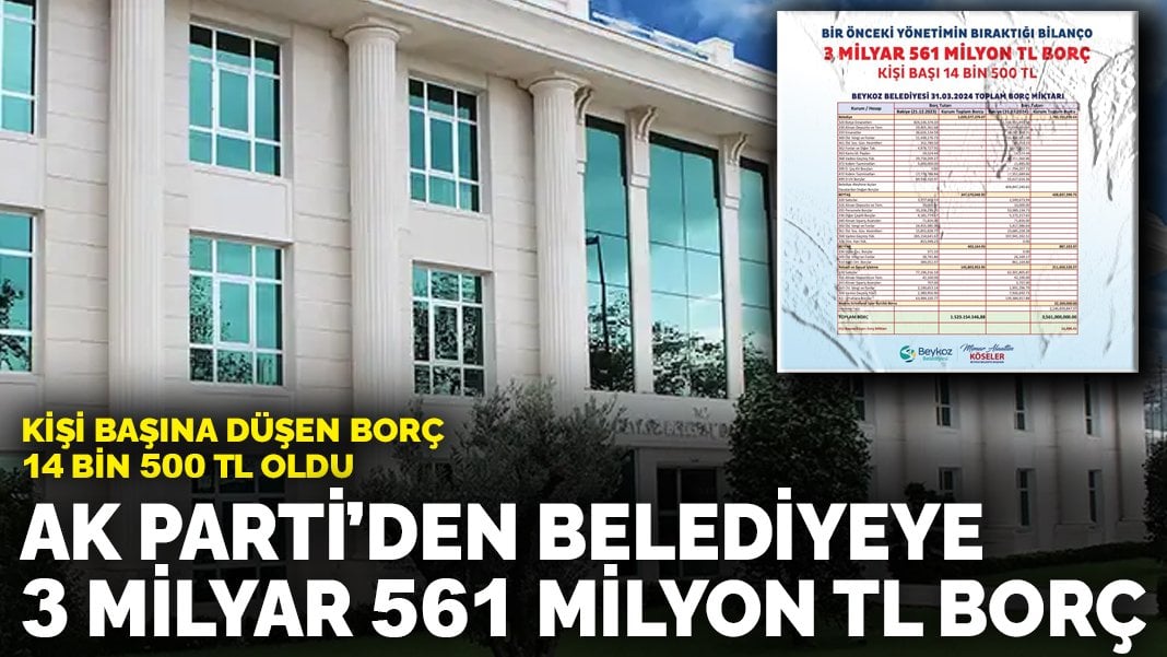 AK Parti’den belediyeye 3 milyar 561 milyon TL borç: Kişi başına düşen borç 14 bin 500 TL oldu