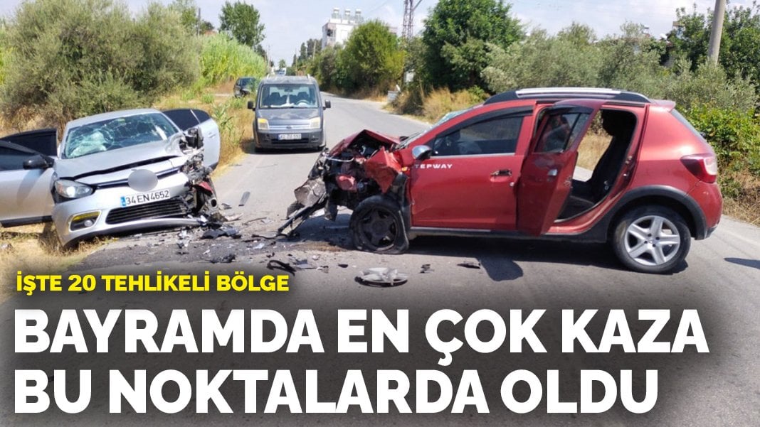 Bayramda en çok kaza bu noktalarda oldu: İşte 20 tehlikeli nokta