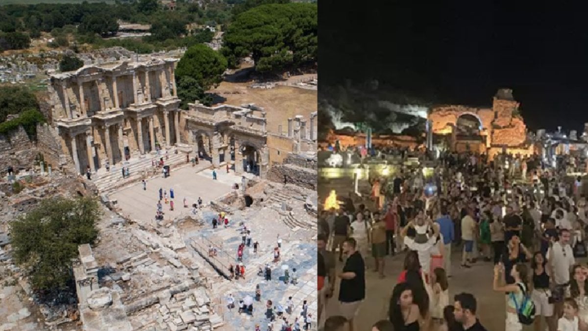 Efes Antik Kenti’nde gerginlik! İçeriye alınmadılar: Alkışlarla protesto ettiler