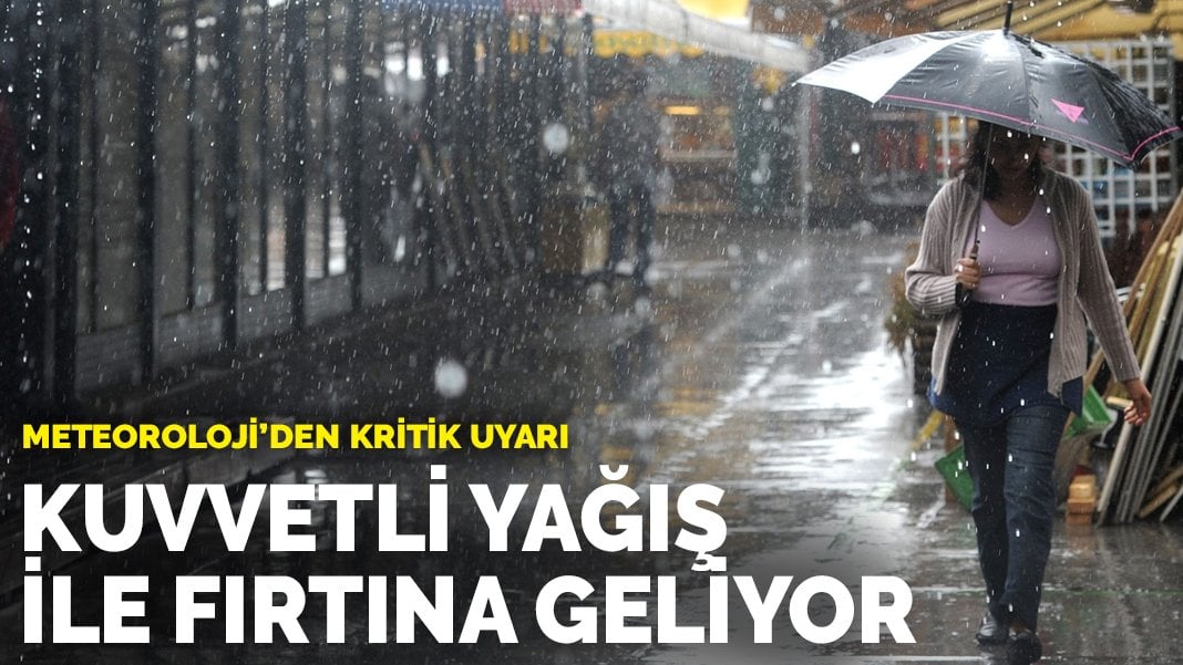 Meteoroloji’den kritik uyarı: Kuvvetli yağış ve fırtına geliyor!