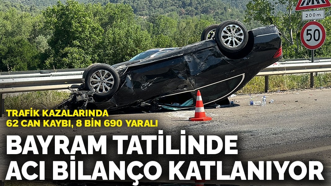 Kurban Bayramı tatilinin kaza bilançosu: 62 can kaybı, 8 bin 690 yaralı