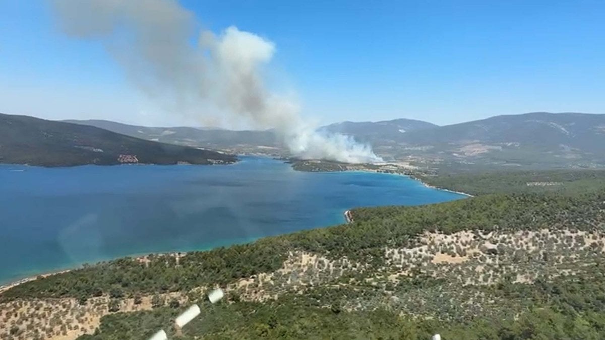 Muğla yerleşim bölgesine yakın noktada orman yangını