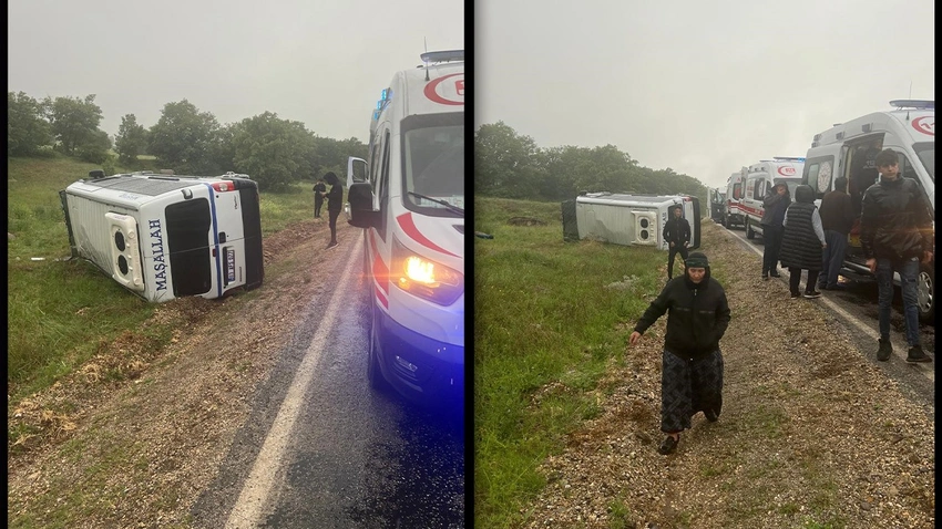 İşçileri taşıyan minibüs feci kaza yaptı! Çok sayıda yaralı var: Acil ekipler sevk edildi