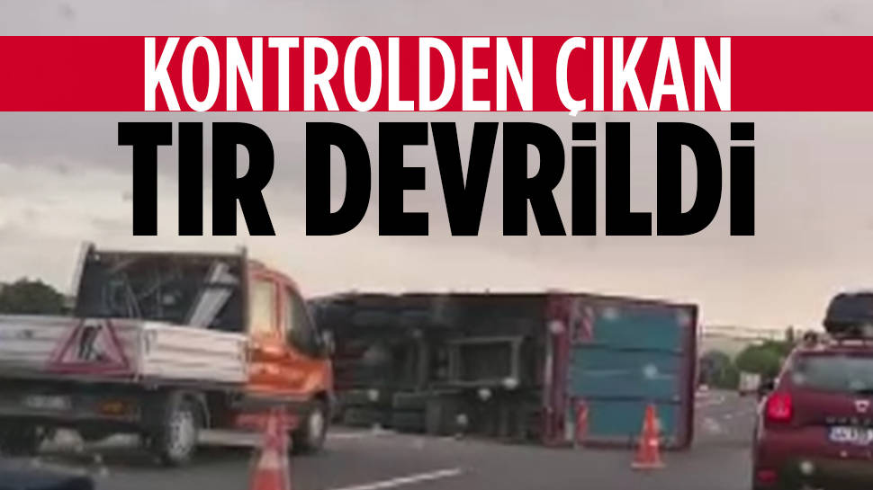Ankara’da Devrilen Tir’ın Şoförü Yaralandı