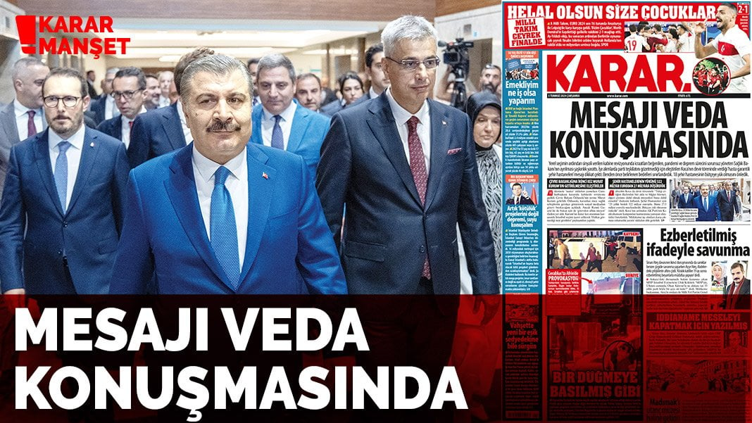 Mesajı veda konuşmasında