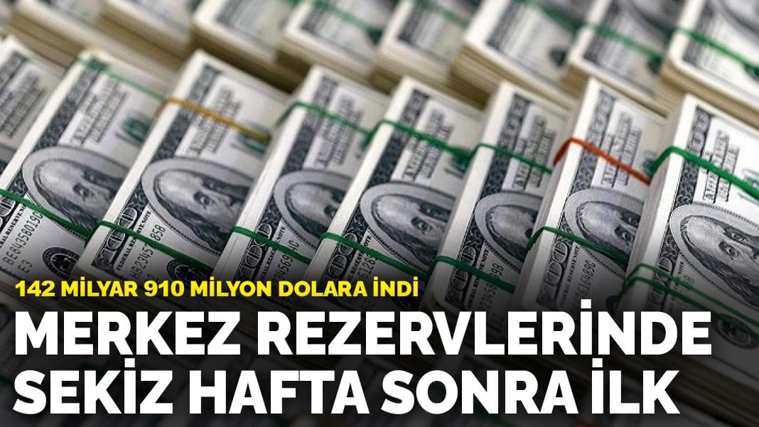 Merkez rezervlerinde sekiz hafta sonra bir ilk: 142 milyar 910 milyon dolara indi