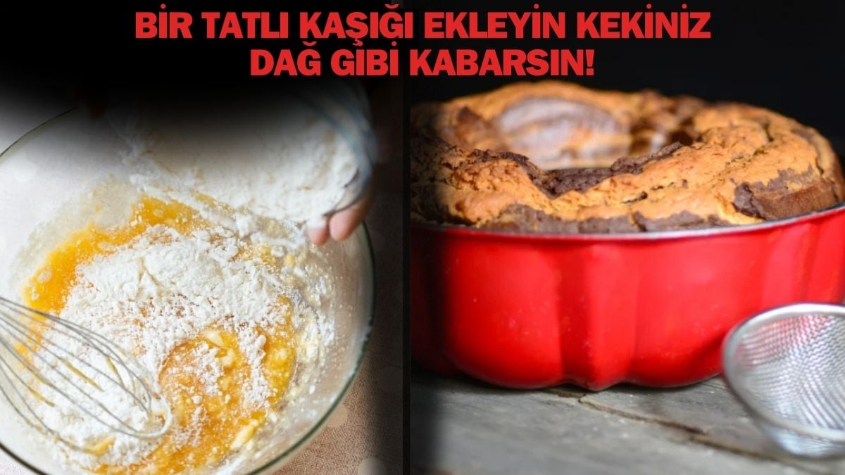 Kekinizin tepsiden değil fırından taşacak! Bir tatlı kaşığı atın kabarmasını izleyin: İşte keki kabartan püf nokta