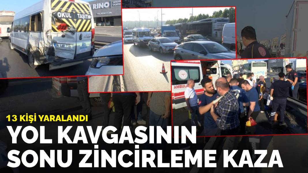 Yol kavgasının sonu zincirleme kaza!