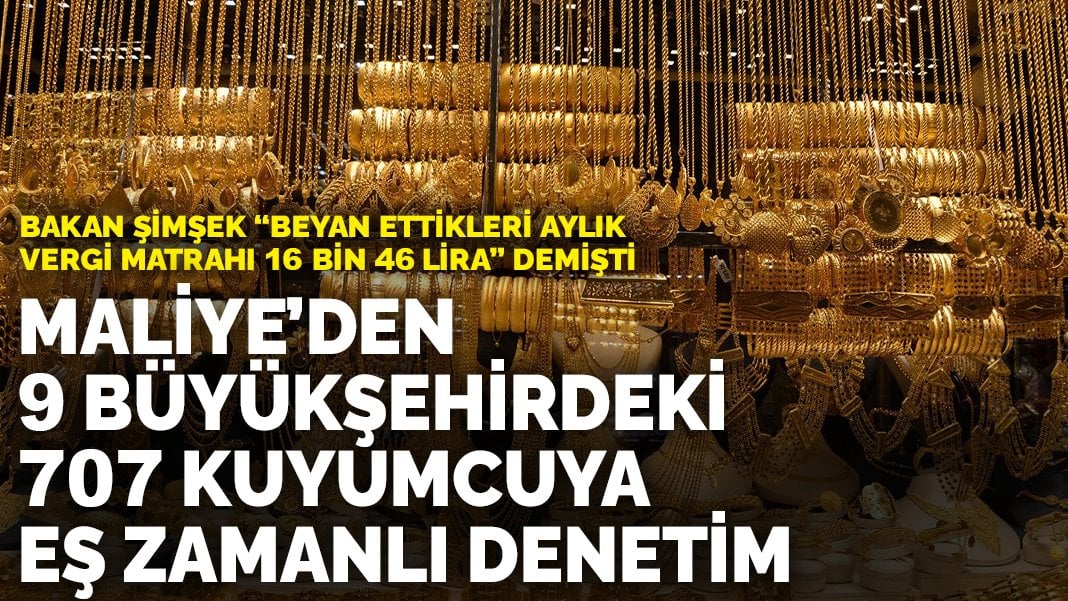 Maliye’den 9 büyükşehirdeki 707 kuyumcuya eş zamanlı denetim