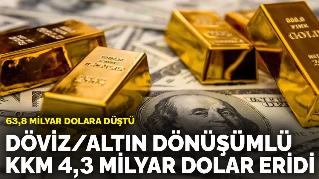 Döviz/altın dönüşümlü KKM 4,3 milyar dolar eridi: 63,8 milyar dolara düştü