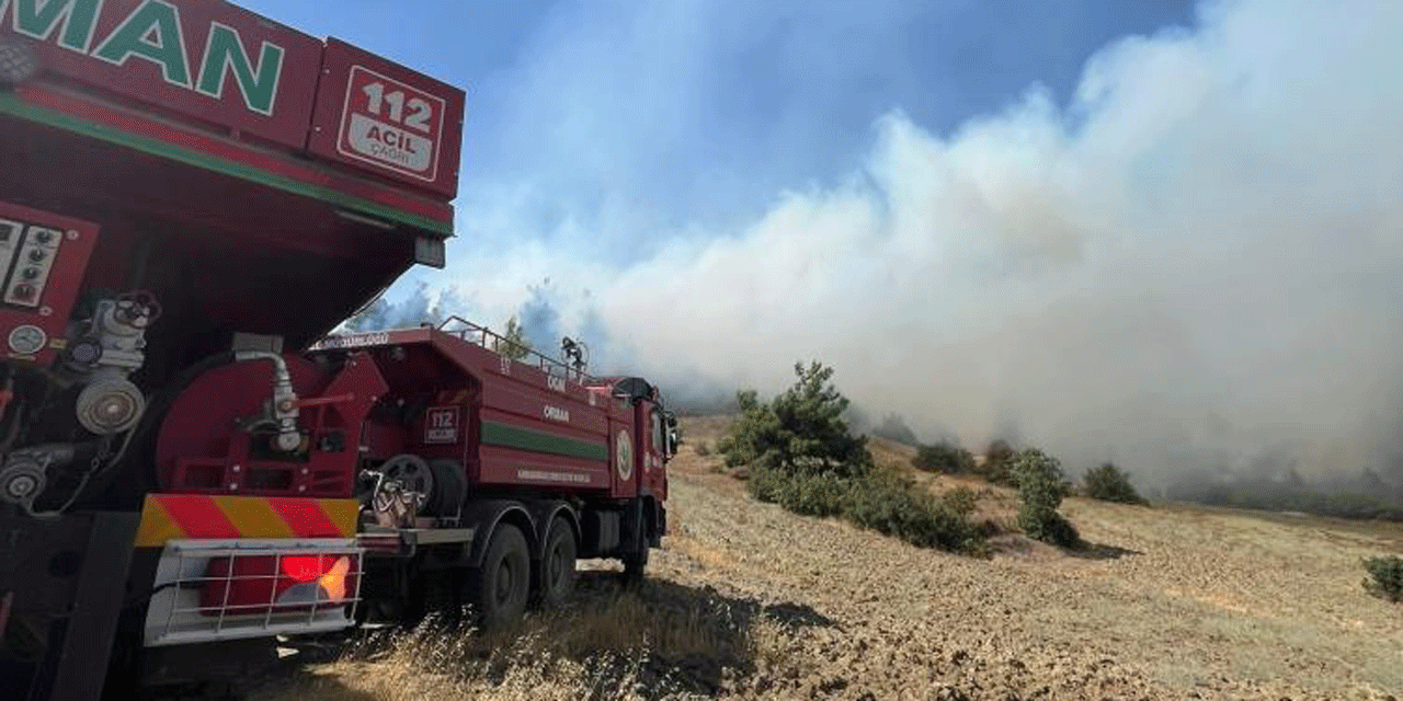 Kahramanmaraş’ta ormanlık alanda çıkan yangına müdahale ediliyor