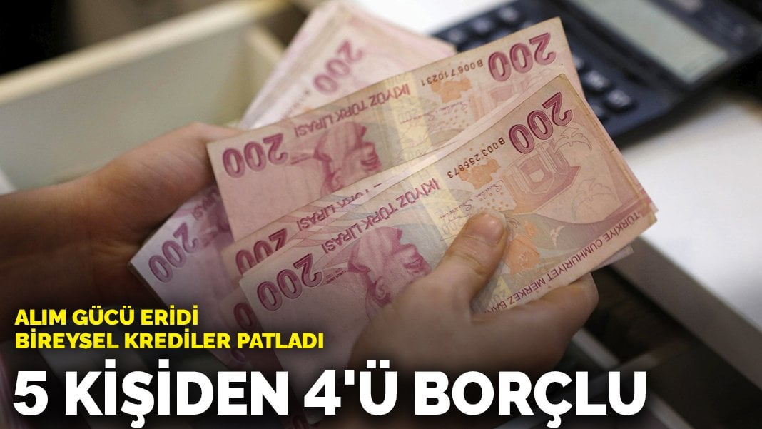 Alım gücü eriyor, Bireysel krediler patladı: 5 kişiden 4’ü borçlu