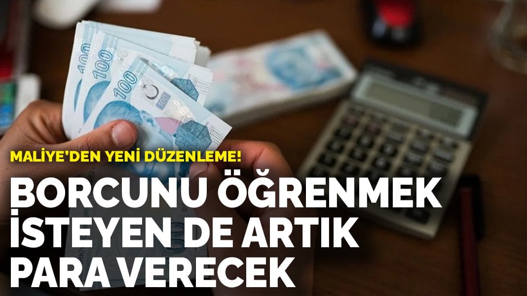 Maliye’den yeni düzenleme! ‘Borcum var mı?’ diye sorgulamak da artık ücretli