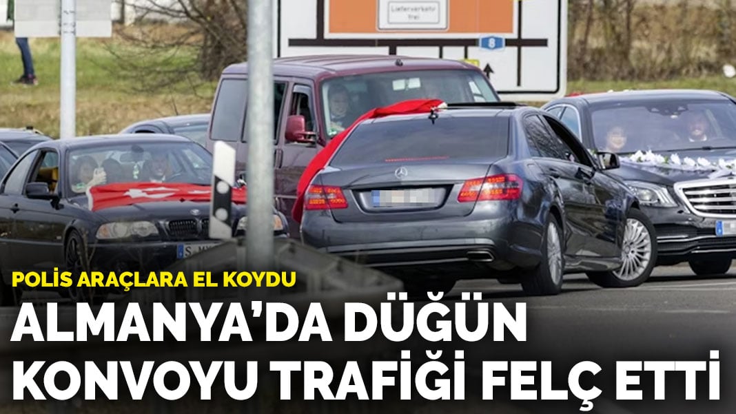 Almanya’da düğün konvoyu trafiği felç etti… Polis araçlara el koydu