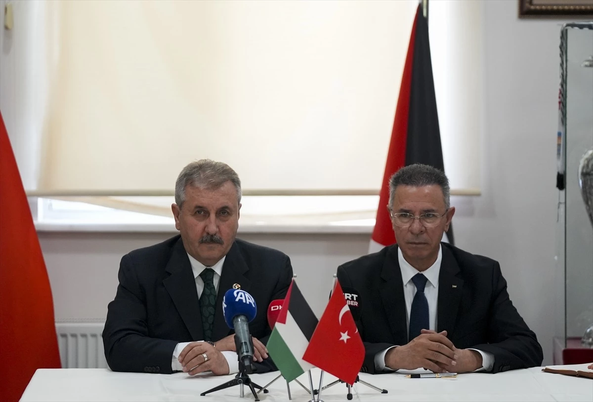 BBP Genel Başkanı Mustafa Destici, Hamas lideri İsmail Heniyye için Filistin Büyükelçisi’ni ziyaret etti