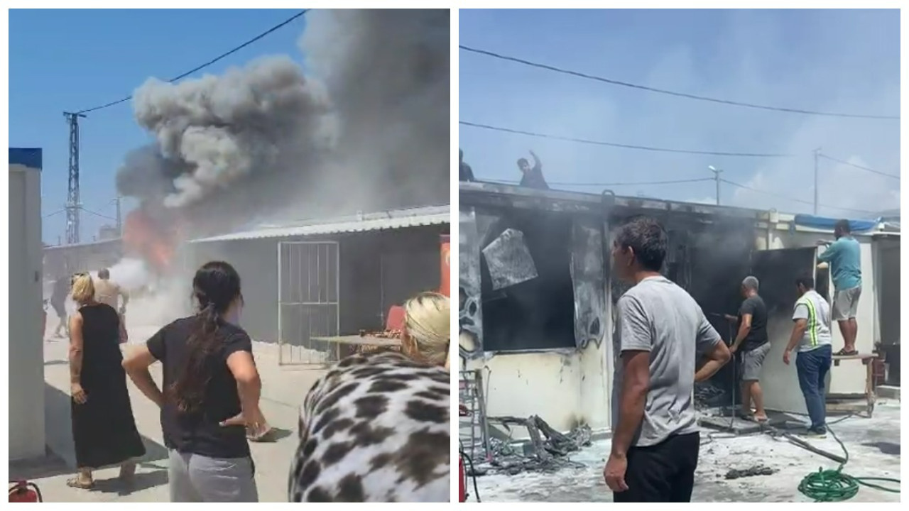 Hatay’da Konteyner Kentte Alevler Yükseldi! Yangını Depremzedeler Söndürdü