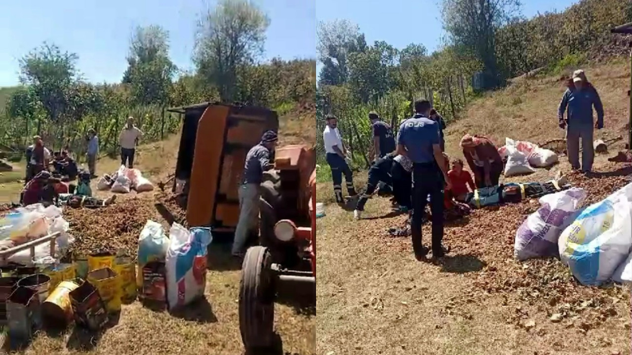 İşçileri Taşıyan Traktör Devrildi: Çok Sayıda Yaralı Var!