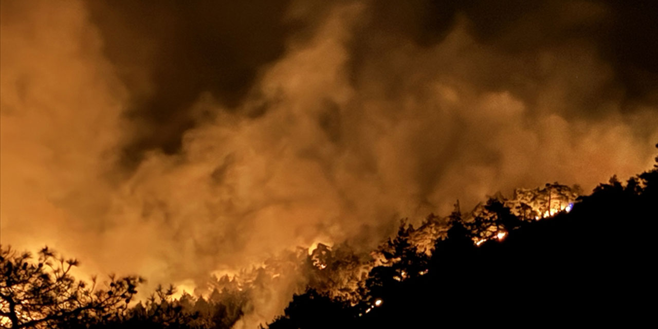 Hatay’da çıkan orman yangınına müdahale gece boyu devam etti!