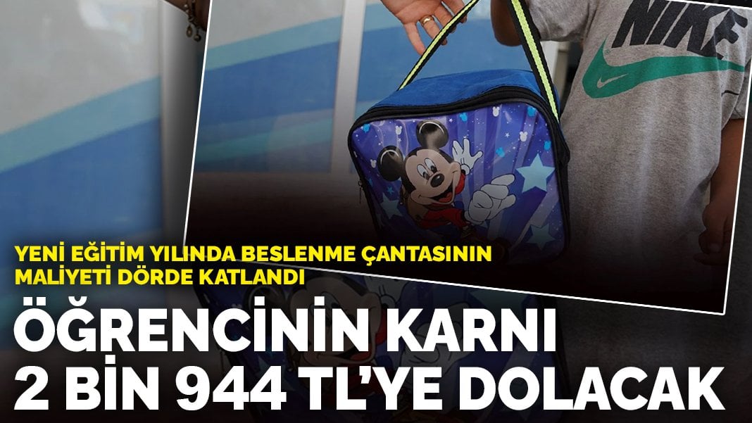 Öğrencinin karnı 2 bin 944 TL’ye dolacak: Yeni eğitim yılında beslenme çantasının maliyeti dörde katlandı