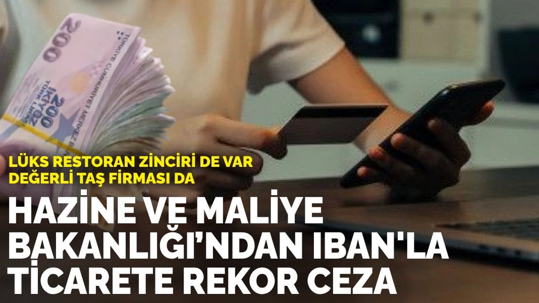 Lüks restoran zinciri de var, değerli taş firması da: Hazine ve Maliye Bakanlığı’ndan IBAN’la ticarete rekor ceza