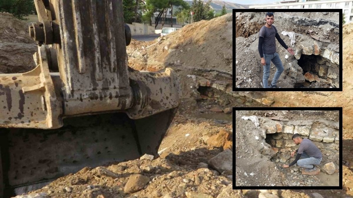 Kepçe operatörü temel kazarken buldu! İlk bakışta boru sandılar, yetkililer gelince ortaya çıktı: Binlerce yıllık tarihi tünel..