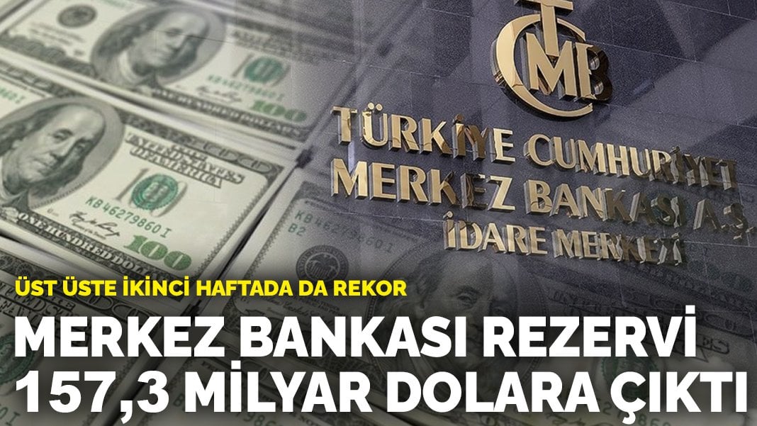 Üst üste ikinci haftada da rekor: Merkez Bankası rezervi 157,3 milyar dolara çıktı