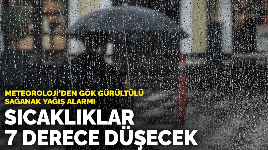 Meteoroloji’den gök gürültülü sağanak yağış alarmı: O illerde sıcaklıklar 7 derece düşecek