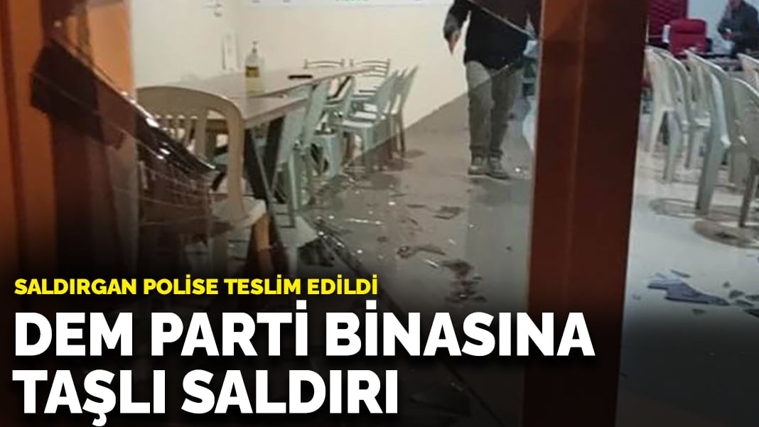 DEM Parti İnegöl ilçe binasına taşlı saldırı