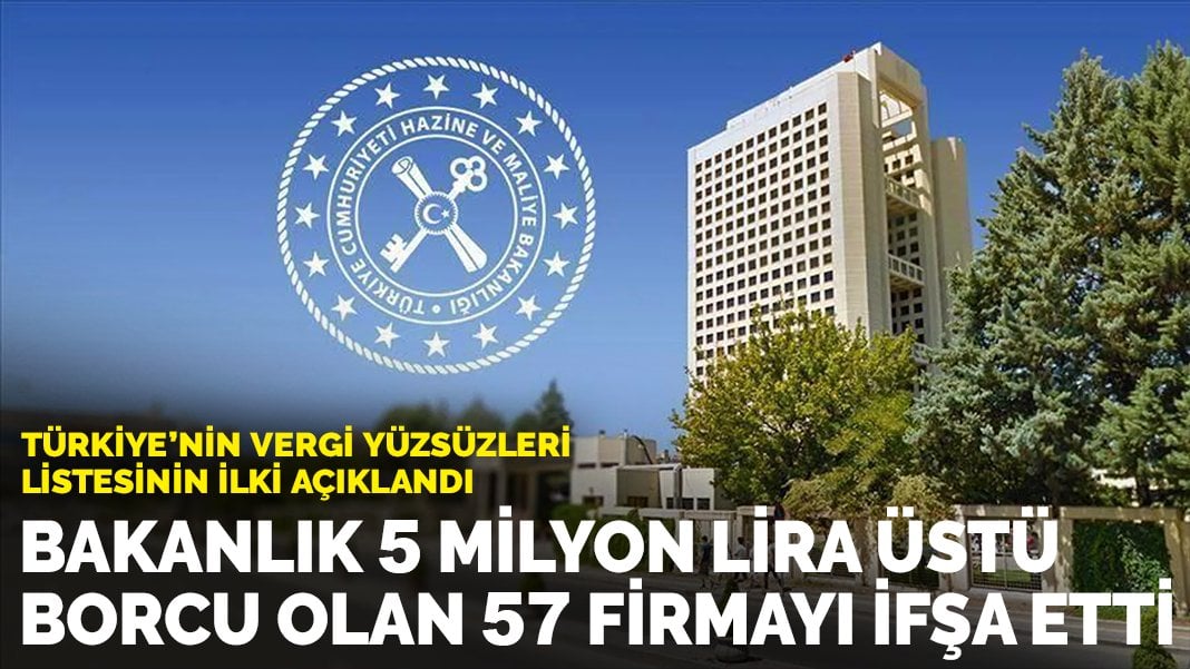 Türkiye’nin vergi yüzsüzleri listesinin ilki açıklandı: Bakanlık 5 milyon lira üstü borcu olan 57 firmayı ifşa etti