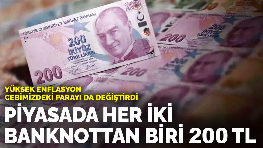 Yüksek enflasyon cebimizdeki parayı da değiştirdi: Piyasada her iki banknottan biri 200 TL