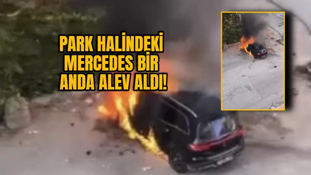 Elektrikli lüks Mercedes bir anda alev aldı! Araç çöp oldu: Görüntüler o ilimizden