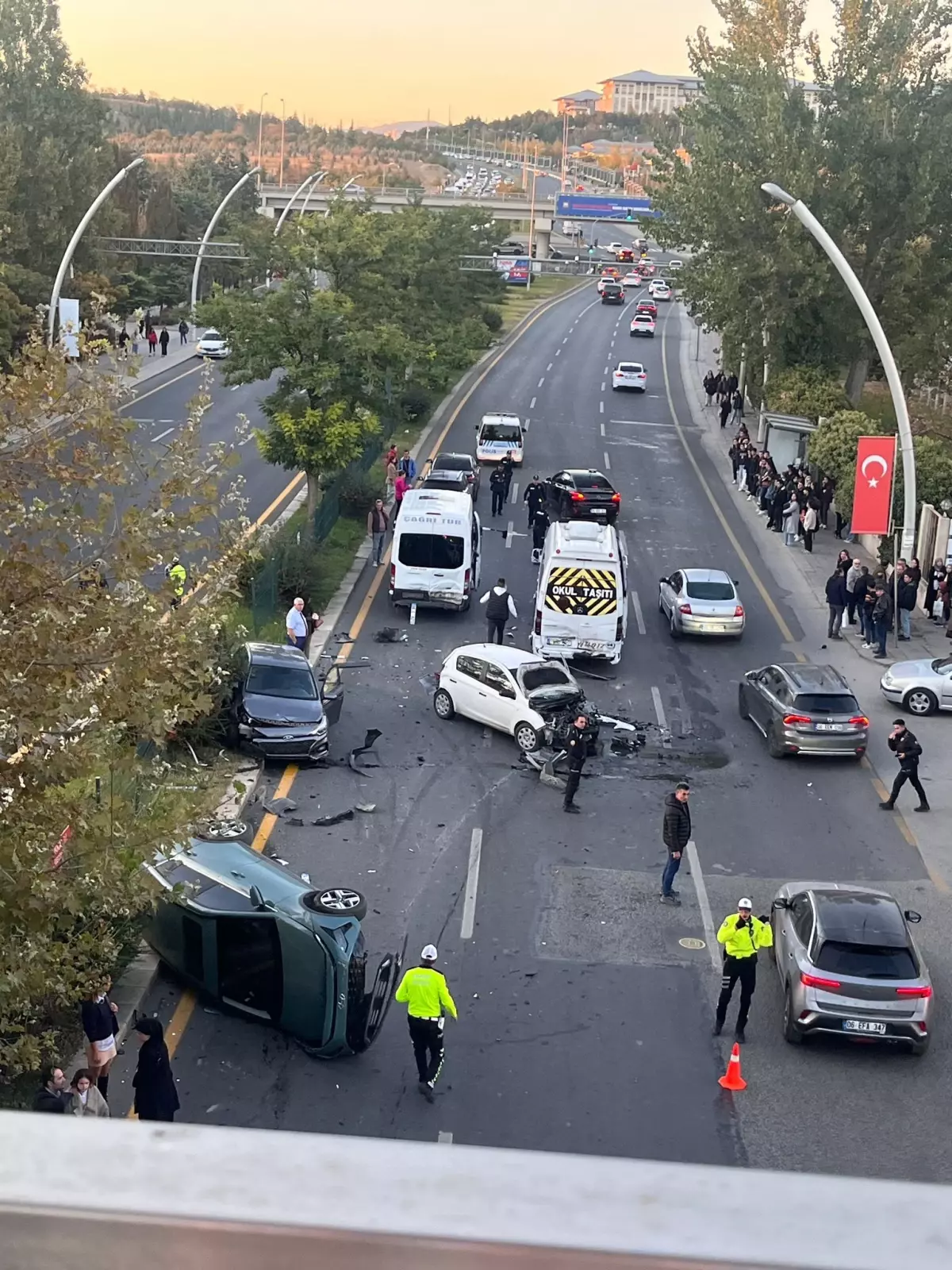 Ankara’da 8 Araçlı Zincirleme Kaza: 1 Yaralı