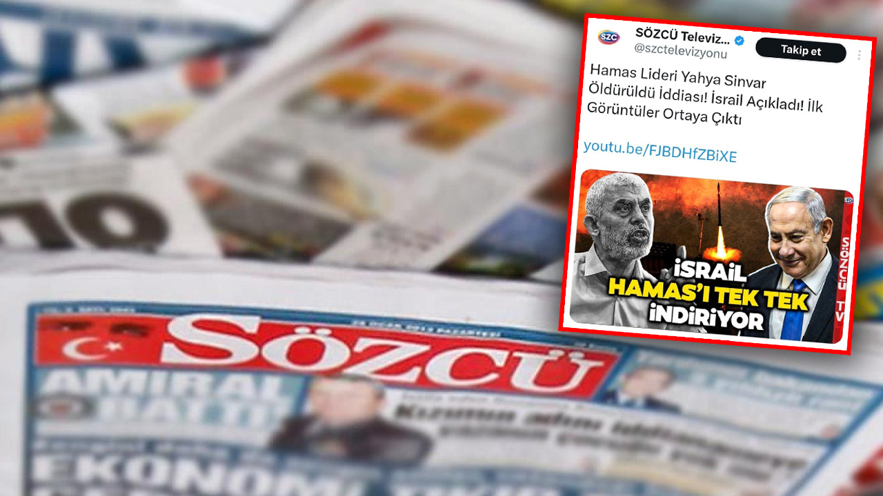 Sözcü’nün ‘Yahya Sinvar’ Haberine Tepki Yağdı! Paylaşım Silindi, Açıklama Geldi