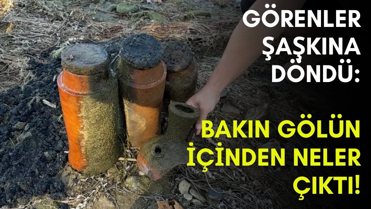 Göl çekilince içinden tarihi küpler çıktı! İznik’te herkesi şok eden olay: Göle girip hepsini elleriyle çıkardı