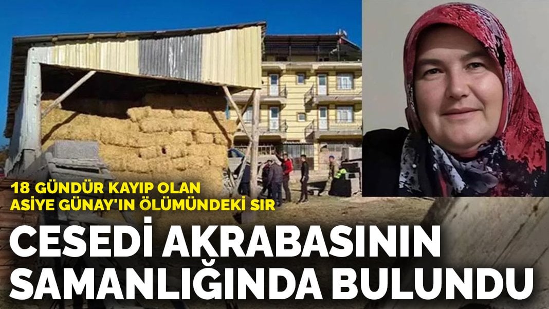 18 gündür kayıp olan Asiye Günay’ın ölümündeki sır: Cesedi akrabasının samanlığında bulundu