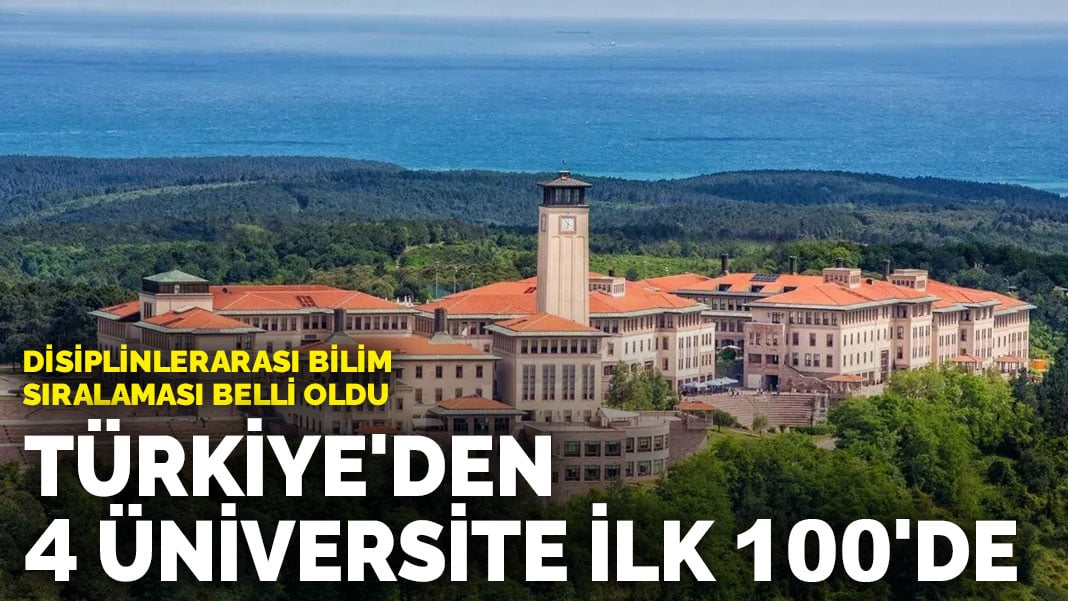 Disiplinlerarası Bilim Sıralaması belli oldu: Türkiye’den 4 üniversite ilk 100’de