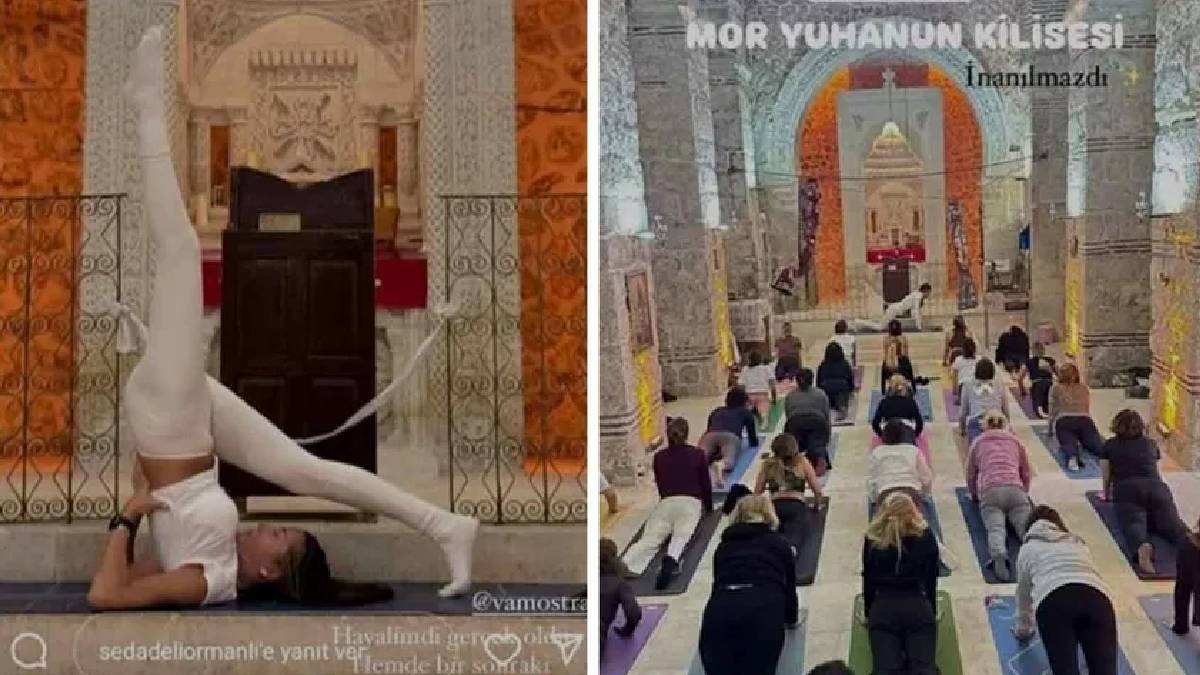 Mardin’deki tarihi Süryani kilisesinde yoga yaptılar: ‘Saygısızlık’