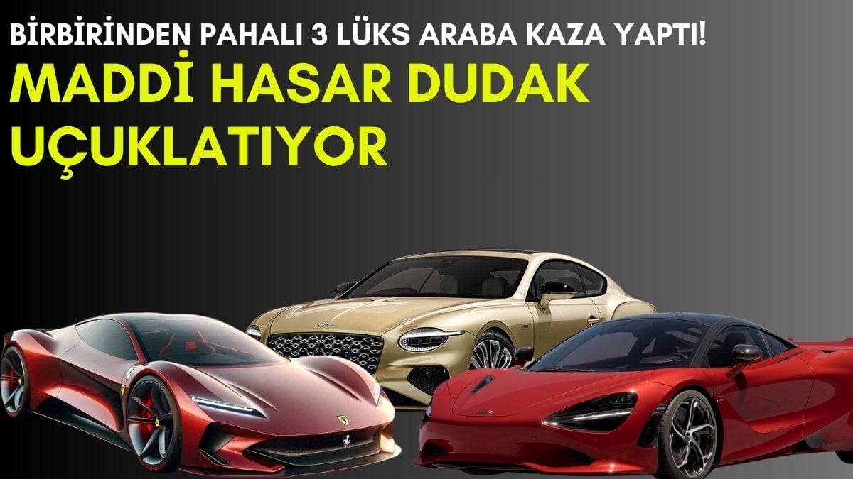 İki Ferrari, 1 Bentley ve 1 McLaren’in çarpıştı! Dünyanın en pahalı kazası: 70 milyonluk hasar çıkardı