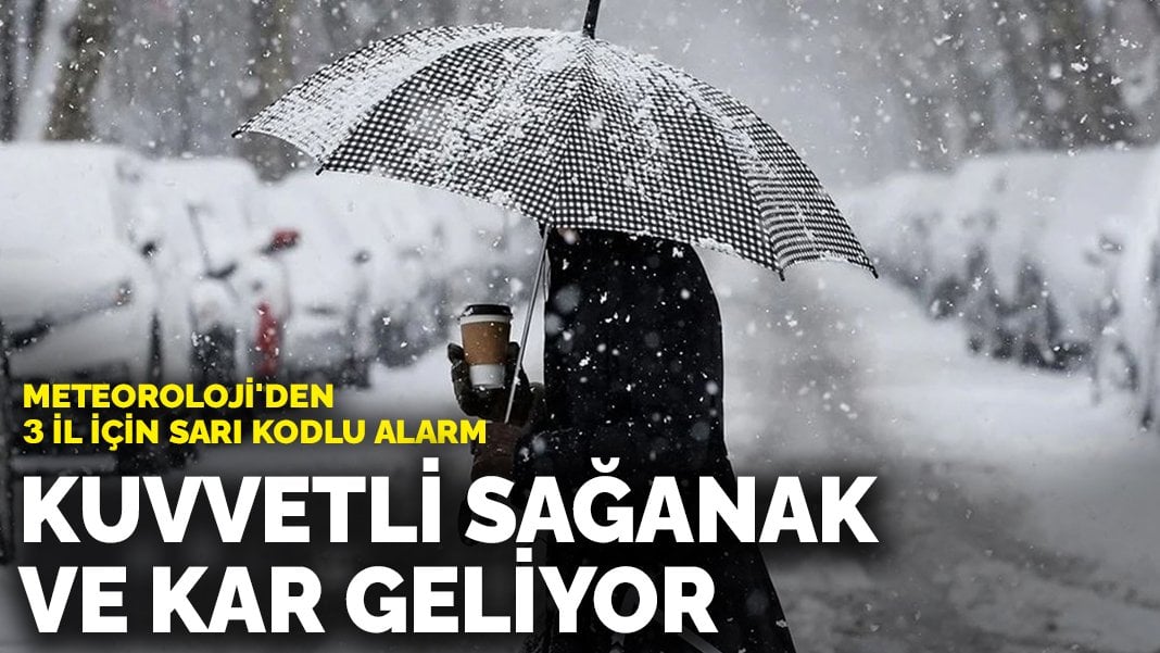 Meteoroloji’den 3 il için sarı kodlu alarm: Kuvvetli sağanak ve kar geliyor