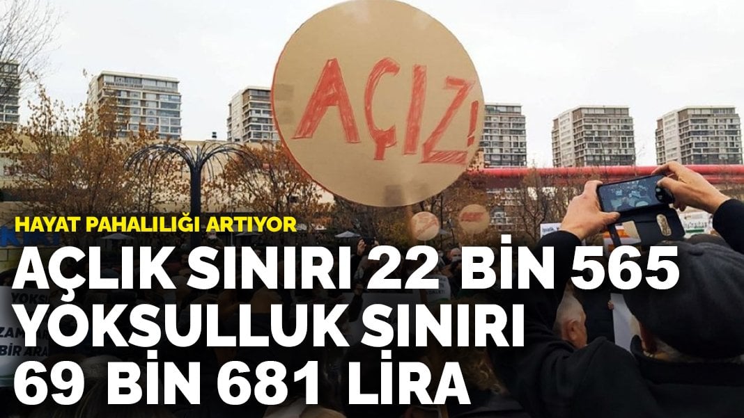 Birleşik Kamu-İş: Açlık sınırı 22 bin 565, yoksulluk sınırı 69 bin 681 lira