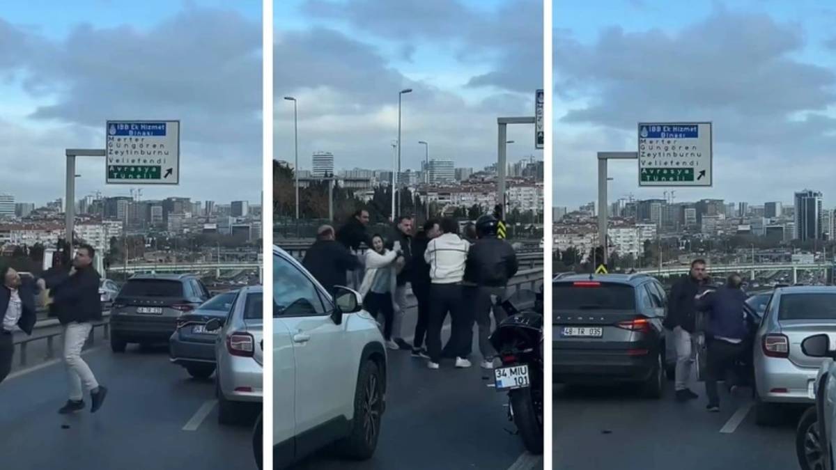 İstanbul trafiğinde değişmeyen manzara: Bakırköy’de yolun ortasında tekmeli yumruklu kavga kamerada