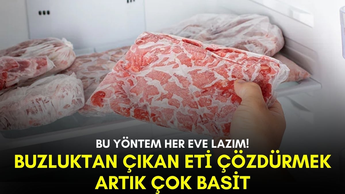 Donmuş eti çözdürmek için sıcak suya gerek yokmuş! Soğuk suya biraz ekleyince buzdan eser kalmıyor