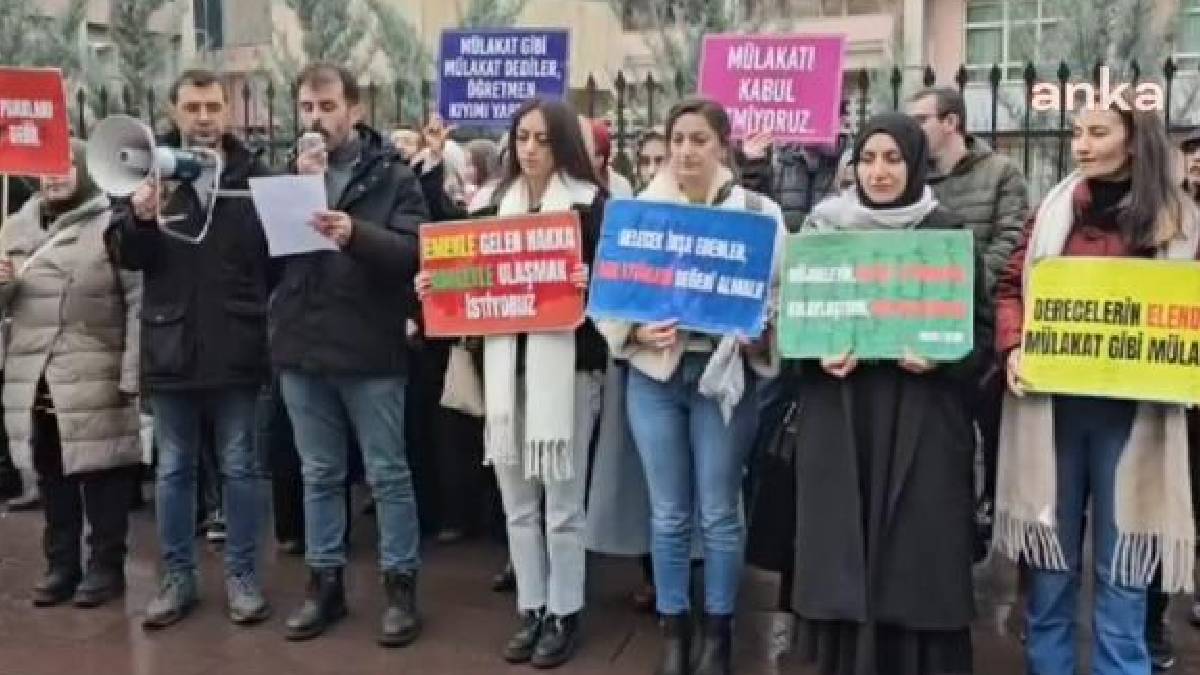 Mülakat mağduru öğretmenler Bakan Tekin’i protesto etti: Talebimiz mülakatın tamamen kaldırılması