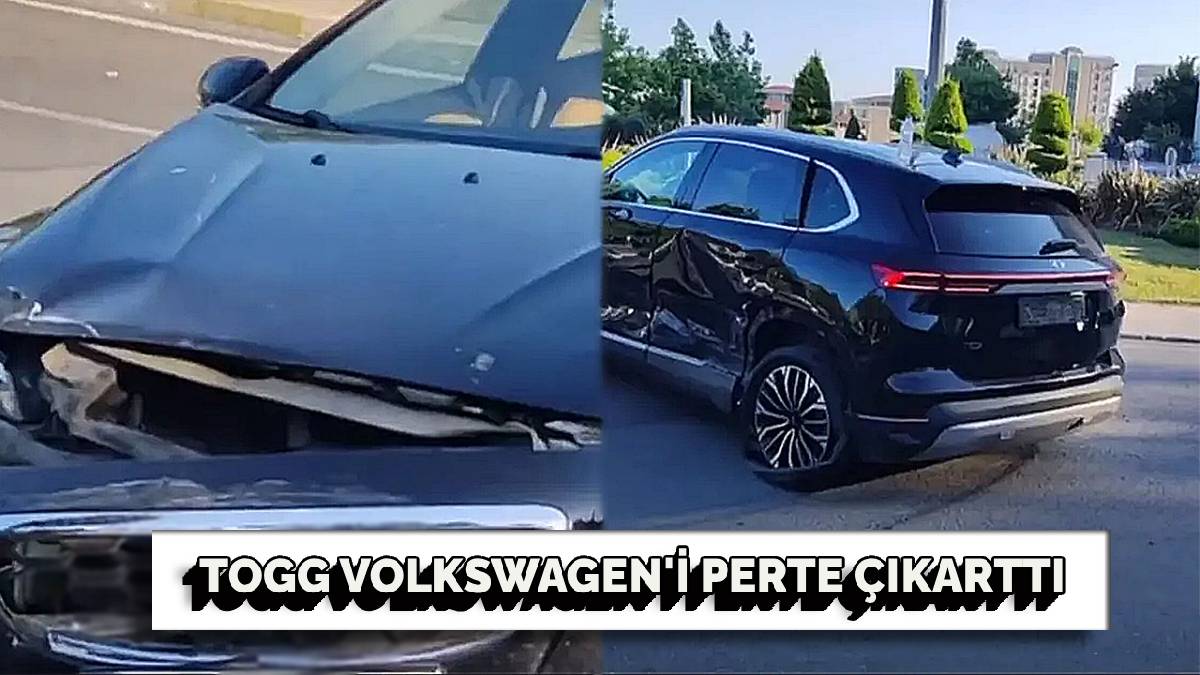 Togg Volkswagen’i pert etti! Sosyal medyada viral olan kaza videosu