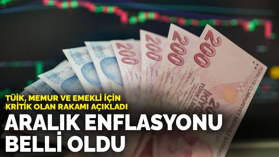 TÜİK, memur ve emekli için kritik olan rakamı açıkladı! Aralık enflasyonu belli oldu