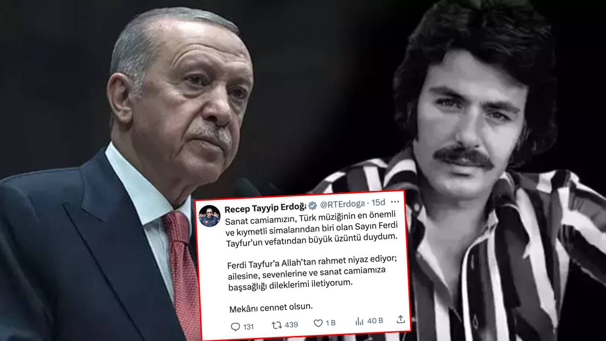 Erdoğan’dan Ferdi Tayfur için başsağlığı mesajı