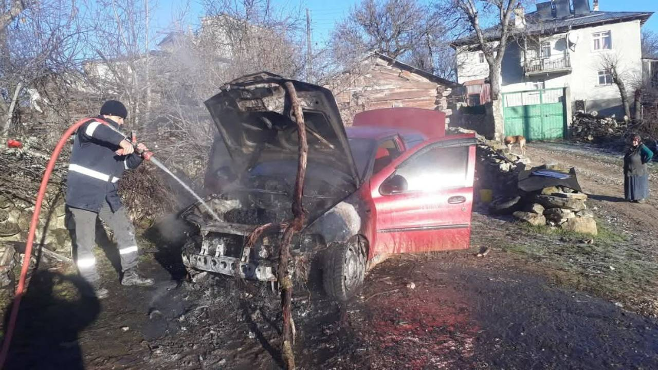 Park Halindeki Otomobil Alev Aldı