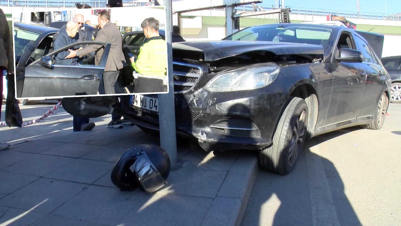 Ters Yöne Girdi, Motosikletliye Çarptı! Araçtan İnmeyip Yakınlarını Bekledi