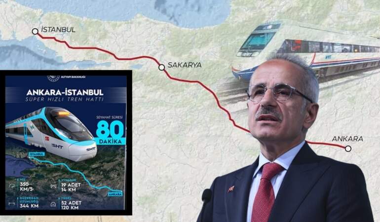 Süper hızlı tren hattı projelendiriliyor! Saatte 350 kilometre hızla gidecek: Ankara-İstanbul arası 80 dakikaya düşecek