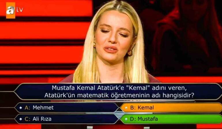 Atatürk’ün adını hatırlamayan yarışmacıdan şaşırtan açıklama! “Verdiğim cevap Atatürk’e olan sevgimi ve saygımı sorgulatamaz”